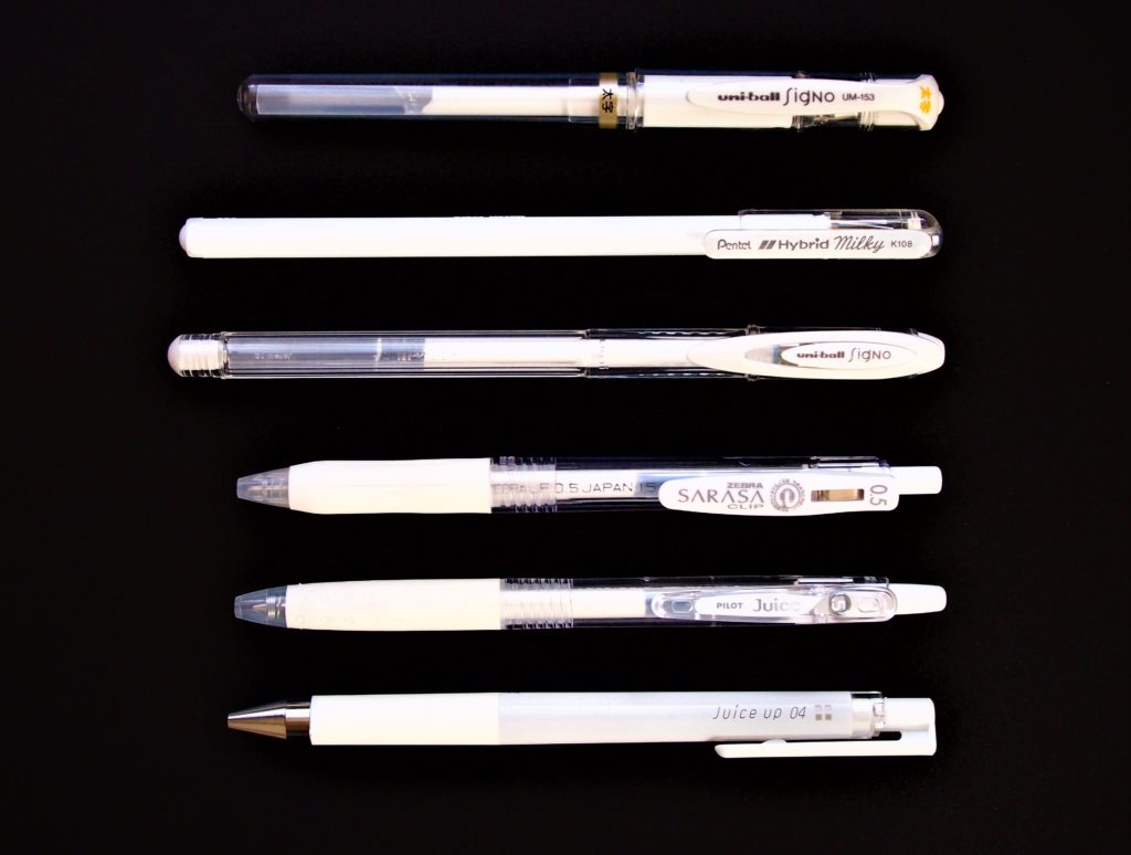 おすすめな白インクのボールペン6種類を比較 耐水性も検証してみた Penote 文房具ブログ