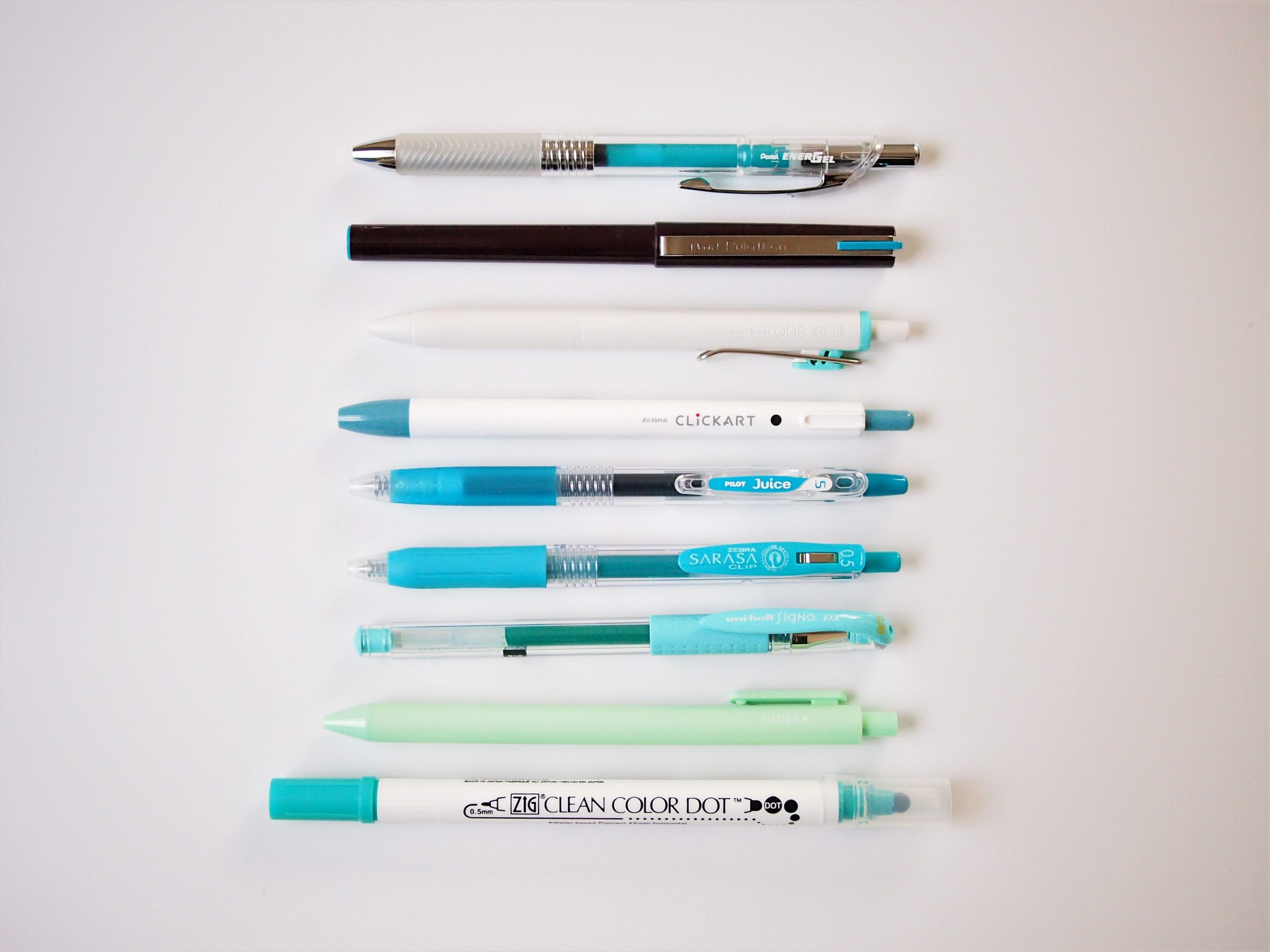 南国の海のような色「ターコイズブルー」のペン9種類を比較レビュー!. . | pENotE!. .│文房具ブログ